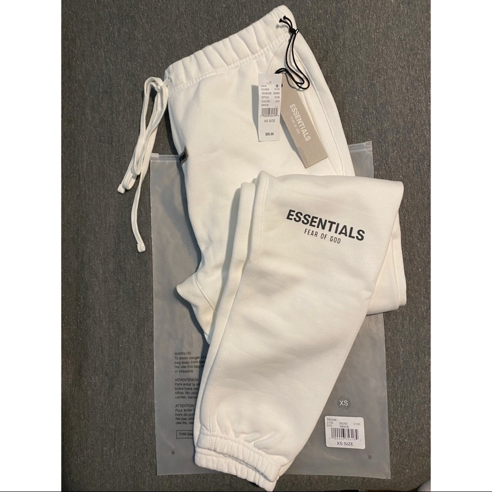 Fear of God Essentials White Sweatpant